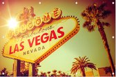 Welcome to Fabulous Las Vegas bord onder felle zon - Foto op Tuinposter - 60 x 40 cm