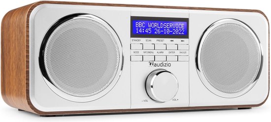 DAB Radio met FM - Audizio Novara - Stereo - 40 Watt - 20 Voorkeurszenders  - Zilver | bol.com