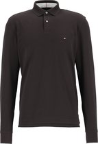 Tommy Hilfiger 1985 regular long sleeve polo - zwart -  Maat: L
