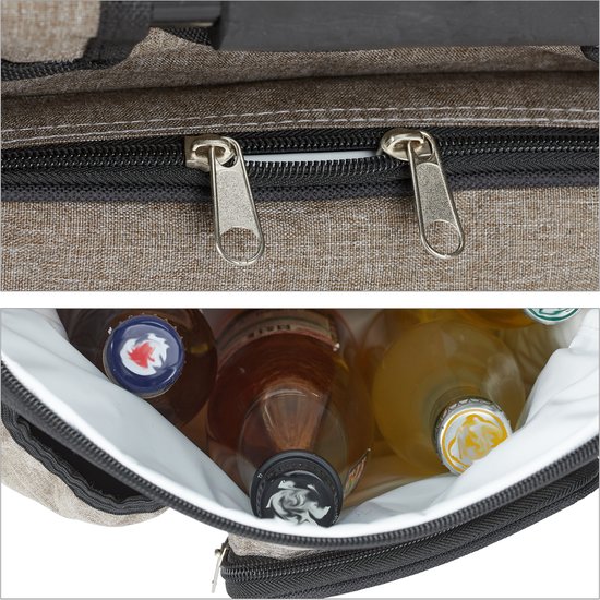 camping krukje - inklapbaar - 42x35x29 cm - rugzak kruk - polyester - beige van Merkloos — afbeelding 5