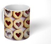 Mok - Linzer koekjes met hartjes - 350 ML - Beker