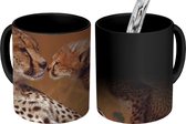 Magische Mok - Foto op Warmte Mok - Cheeta moeder en welp - 350 ML