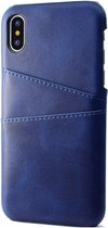 Mobiq - Leather Snap On Wallet iPhone XR Hoesje - blauw