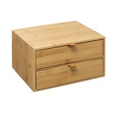 Five®  Bamboe bakjes met 2 lades  - Hout - Duurzaam - 2 lades (25 x 14,5 x 20)