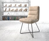 Eetkamerstoel Abelia-Flex X-frame zwart beige vintage