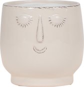 Kolibri Home | Happy face white bloempot - Witte keramieken sierpot Ø9cm