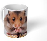 Mok - Koffiemok - hamster eet zaden - Mokken - 350 ML - Beker - Koffiemokken - Theemok