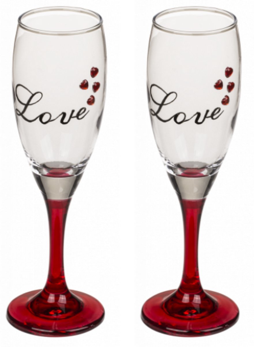 Champagneglazen - Love - 2st. - In doos