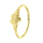 Lucardi Dames Goldplated ring bloem - Ring - Cadeau - Echt Zilver - Goudkleurig