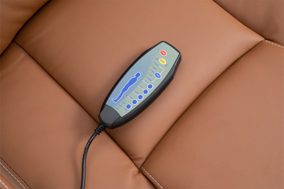 CLP Pacific Bureaustoel met Massagefunctie - Licht Bruin - afbeelding 3