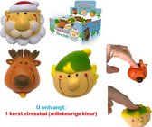 Kerst stressbal - 1 exemplaar - Kerstman - Elfje - Rendier - Stressbal voor de hand - Slow Rising - Stress speelgoed