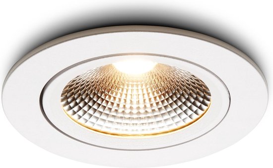 Ledisons LED-inbouwspot Cormo wit 5W dimbaar - Ø90 mm - 5 jaar garantie - 3000K (warm-wit) - 450 lumen - 5 Watt - IP54