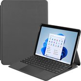 Case2go - Tablet Hoes geschikt voor Microsoft Surface Pro 8 - Tri-Fold Book Case - Grijs