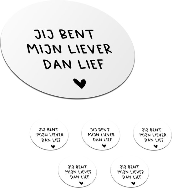 Sous- Sous-verres pour verres - Ronds - Citations - Tu es ma plus chère que douce - Proverbes - 10x10 cm - Sous-verres - 6 pièces