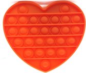Pop it van By Qubix Pop it fidget toy - Hartje  - Oranje - fidget toy van hoge kwaliteit!