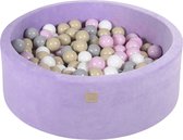 Ballenbak VELVET Violet - 90x30 incl. 200 ballen - Beige, Pastel Roze, Grijs, Wit