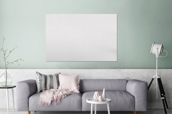 Décoration murale Métal - Peinture Aluminium Industriel - Cuir - Structure - Aspect cuir - Wit - 120x80 cm - Dibond - Photo sur aluminium - Décoration murale industrielle - Pour le salon/chambre