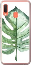 Telefoonhoesje Geschikt voor Samsung Galaxy A20e hoesje - Waterverf - Monstera - Blad - Siliconen Telefoonhoesje