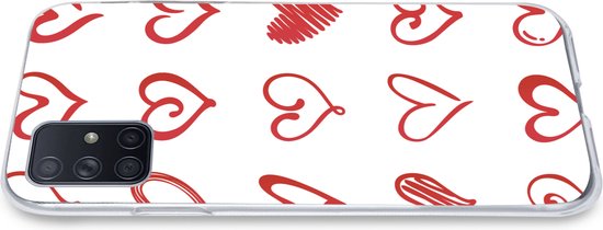 Coque Samsung Galaxy A51 5G - Une illustration avec des coeurs de différentes formes - Coque en Siliconen pour téléphone