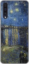 Geschikt voor Samsung Galaxy A50 hoesje - Sterrennacht boven de Orsay Parijs - Vincent Van Gogh - Siliconen Telefoonhoesje