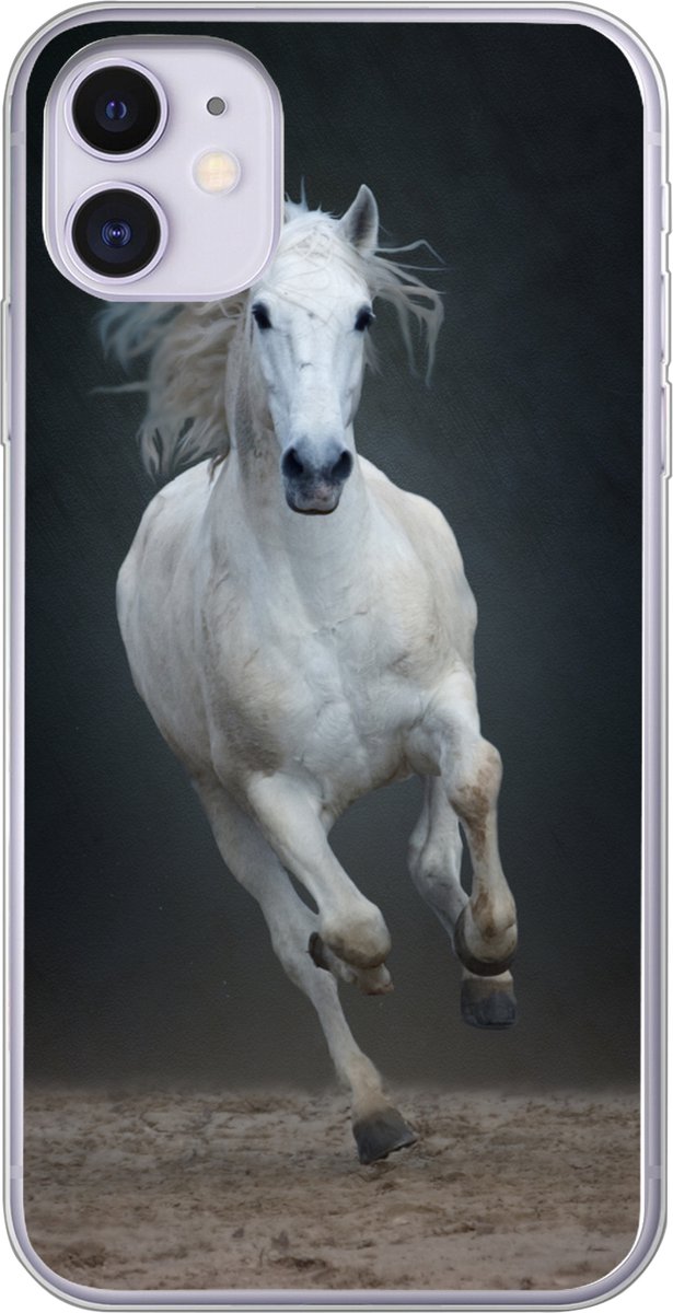 Telefoonhoesje Geschikt voor iPhone 11 hoesje - Paard - Schimmel - Zand - Siliconen Telefoonhoesje Telefoonhoesje