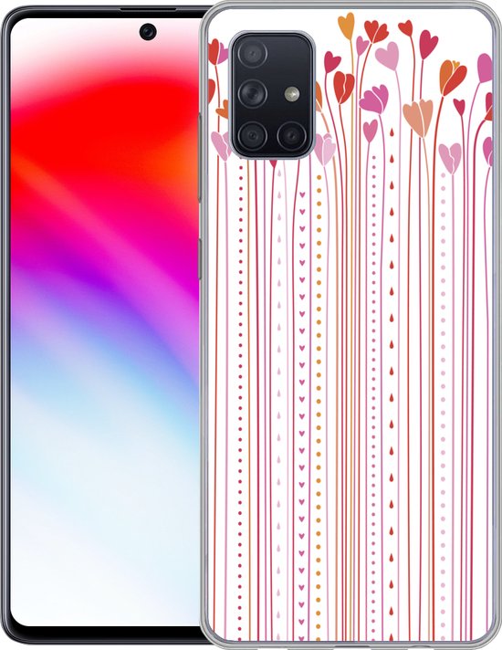 Coque Samsung Galaxy A71 - coeurs qui poussent - Siliconen