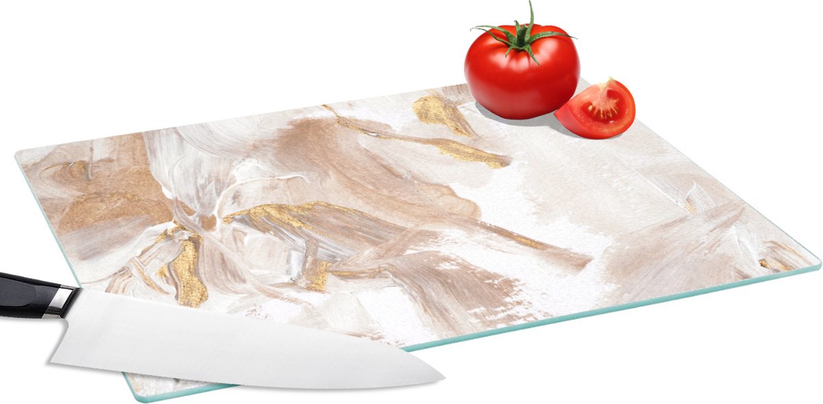 Glazen Snijplank - 39x28 - Verf - Goud - Chic - Snijplanken Glas