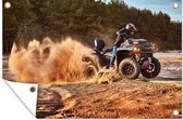 Tuindecoratie Quad - Rally - Zand - 60x40 cm - Tuinposter - Tuindoek - Buitenposter