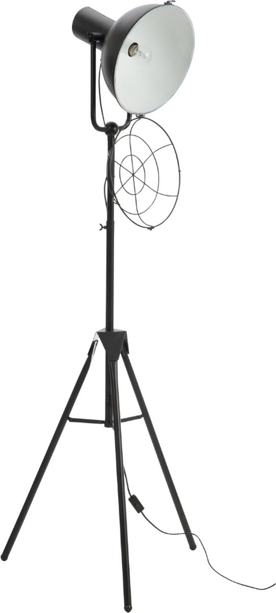 Vloerlamp Zwart Industrieel Driepoot