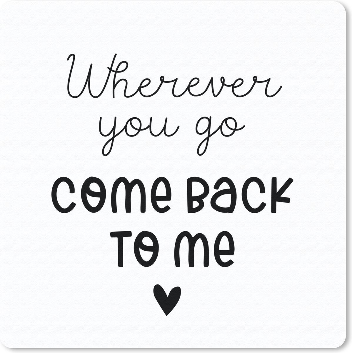 Muismat 20x20 cm - Mousepad Liefde - Relatie - Tekst - Wit - Muismatten