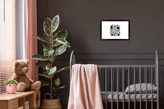 Citation Je caféine et espère le meilleur sur un fond blanc 30x20 cm - petit