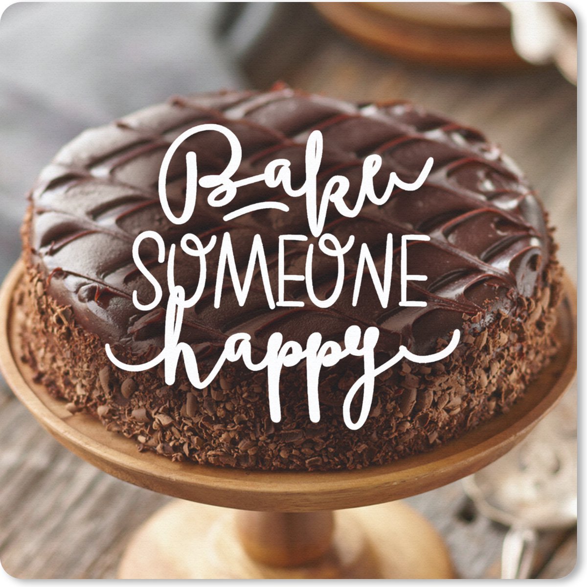 Muismat 30x30 cm - Mousepad 'Bake someone happy' - Spreuken - Quotes - Muismatten