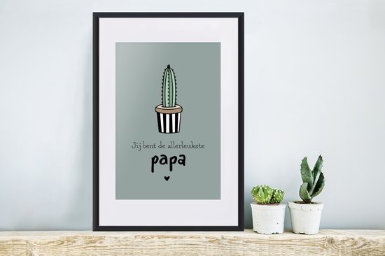 Photo encadrée - Cadeau citation Vaderdag Vous êtes le plus beau papa cadre photo fond gris 40x60 cm - Affiche encadrée (Décoration murale salon / chambre)