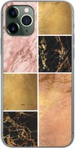 Coque iPhone 11 Pro - Marbre - Rosé - Goud - Siliconen