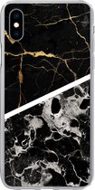 Coque iPhone Xs Max - Marbre - Or - Luxe - Siliconen