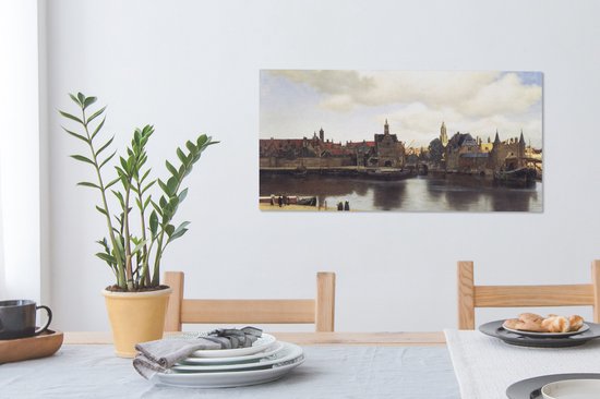 Tableau sur Toile Vue de Delft - Johannes Vermeer - 80x40 cm - Décoration murale