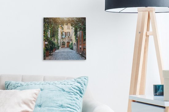 Tableau sur toile Italie - Rue - Lierre - 20x20 cm - Décoration murale