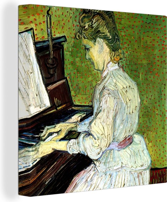Tableau sur toile Marguerite Gachet au piano - Vincent van Gogh - 50x50 cm - Décoration murale