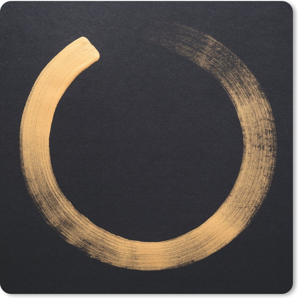 Muismat 20x20 cm - Mousepad Gouden cirkel op een donkere achtergrond - Muismatten