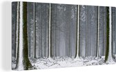 Canvas Schilderij Bomen - Winter - Sneeuw - 40x20 cm - Wanddecoratie