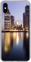 Geschikt voor iPhone Xs Max hoesje - Rotterdam - Water - Wolkenkrabber - Siliconen Telefoonhoesje