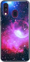Geschikt voor Samsung Galaxy A40 hoesje - Heelal - Planeten - Roze - Jongens - Meisjes - Kinderen - Siliconen Telefoonhoesje