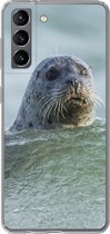 Geschikt voor Samsung Galaxy S21 hoesje - Noordzee - Zeehond - Water - Siliconen Telefoonhoesje