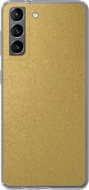 Geschikt voor Samsung Galaxy S21 hoesje - Goud - Metaal - Luxe - Design - Siliconen Telefoonhoesje