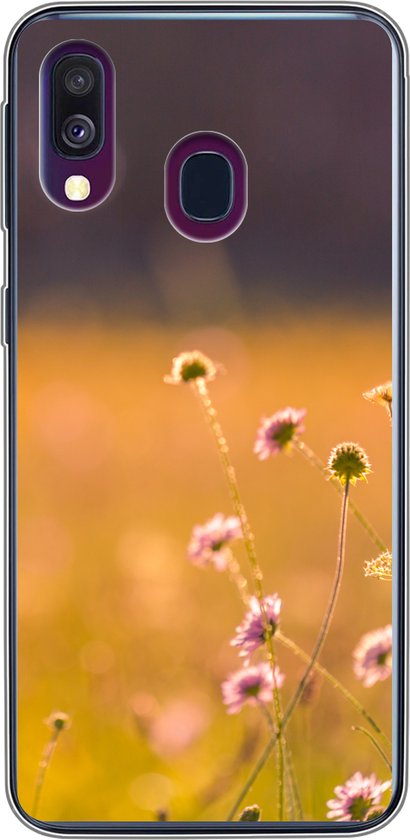 Coque Samsung Galaxy A40 - Fleurs - Clair - Rose - Coque de téléphone en Siliconen