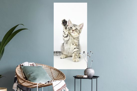 Stickers muraux - Chaton - Patte - Wit - 40x80 cm - Film Adhésif