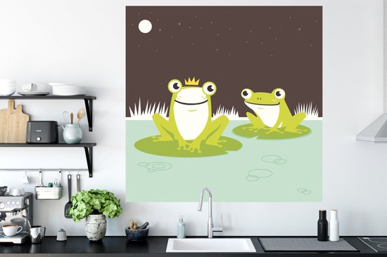 Stickers muraux - Film adhésif - Grenouilles - Nénuphar - Water - 120x120 cm - Film adhésif - Stickers muraux chambre enfant - Papier peint autocollant XXL - Papier peint autocollant - Film adhésif