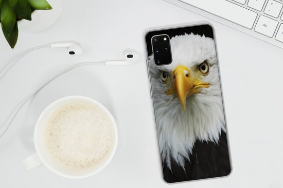 Telefoonhoesje Geschikt voor Samsung Galaxy S20 Plus hoesje - Arend - Zwart - Wit - Siliconen Telefoonhoesje Telefoonhoesje