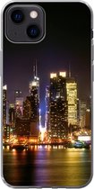 Geschikt voor iPhone 13 mini hoesje - New York - Skyline - Kleuren - Siliconen Telefoonhoesje