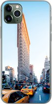 Geschikt voor iPhone 11 Pro Max hoesje - Druk verkeer rondom de Flatiron Building - Siliconen Telefoonhoesje